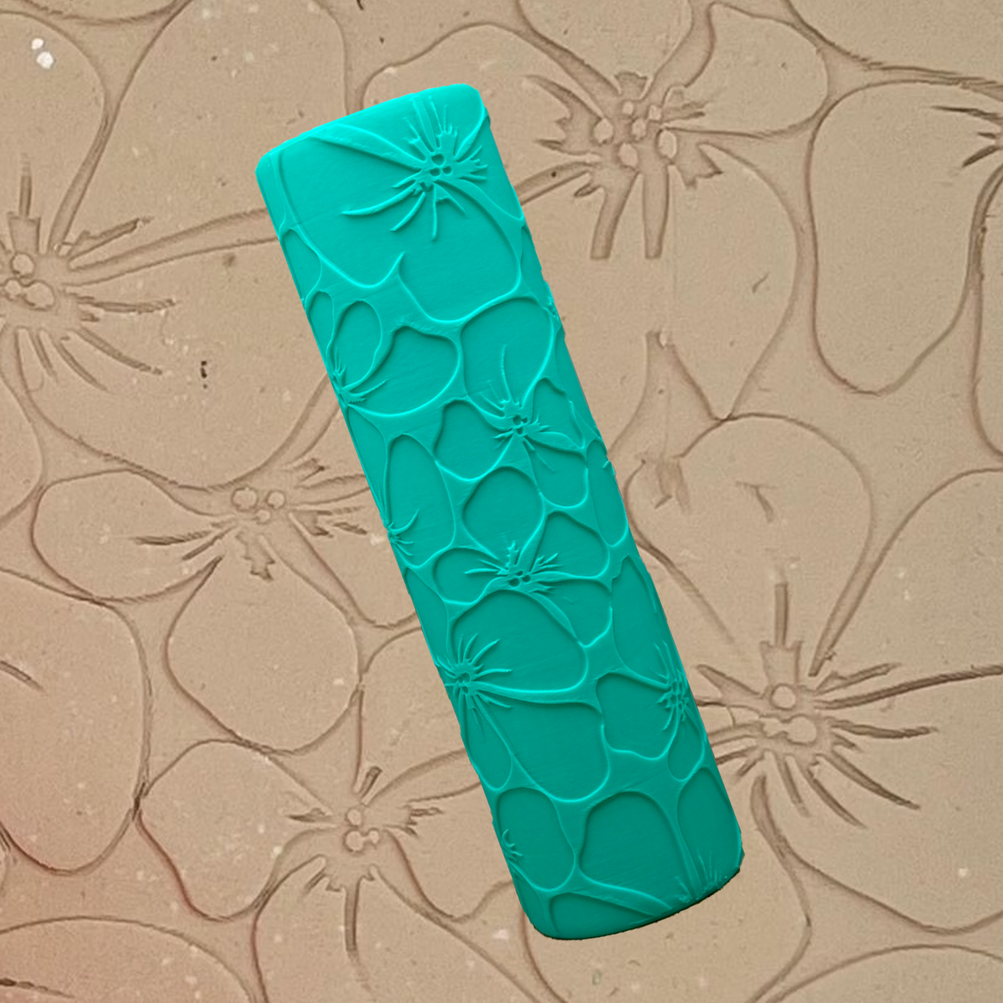 Poppy Flower Pottery Texture Roller